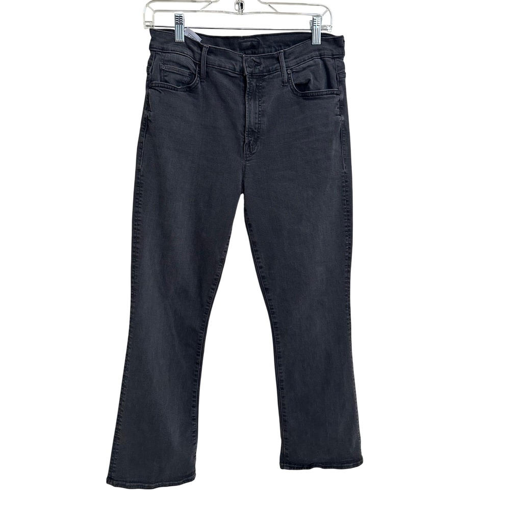 MOTHER The Insider Crop Step Fray Jeans Black Guilty Parties 31